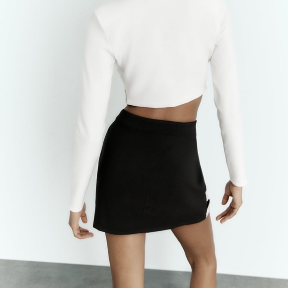 ZARA Bloggers Favorite SHINY MINI SKIRT & SPARKLY CROP TOP SET - Picture 7 of 10